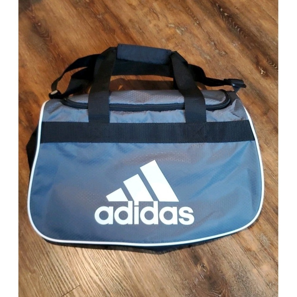 Adidas Diablo II Solid Small Gym Bag Locker Wonder Silver Grey Hex Pattern